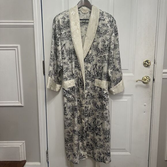 Vintage Gold Label VICTORIA SECRET Kimono Robe Shoulder Pads Renaissance Sz P/S - Picture 3 of 12